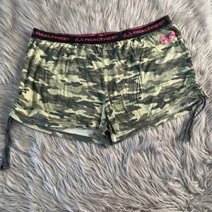 Realtree Pajama Shorts Womens Size 3X Green Camo Pajamas Camouflage Pjs
